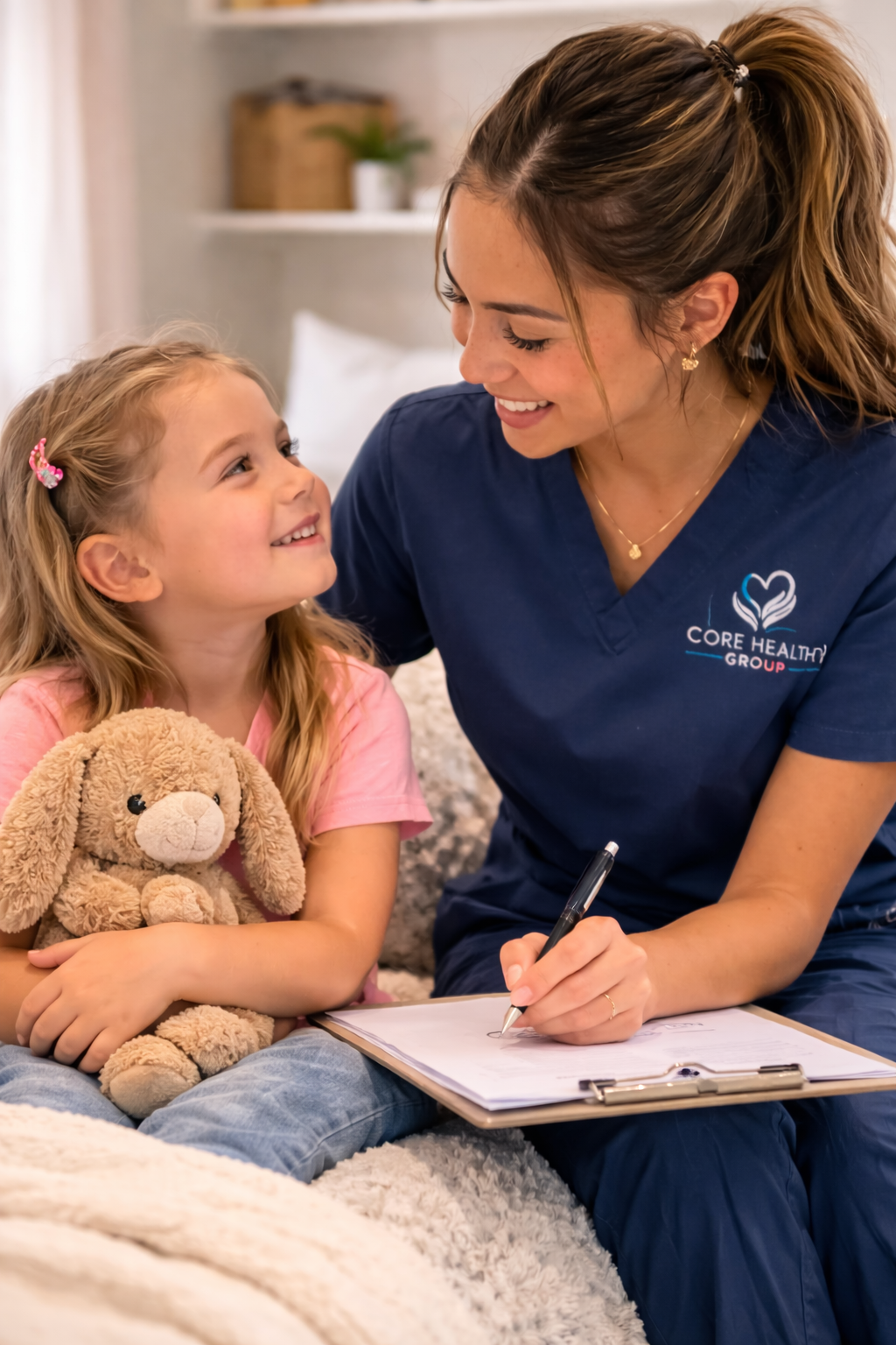 Young girl receiving GAPP in-home pediatric care